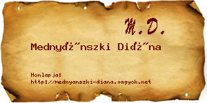 Mednyánszki Diána névjegykártya