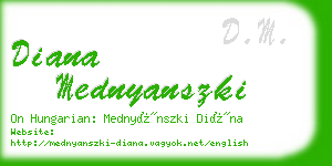 diana mednyanszki business card
